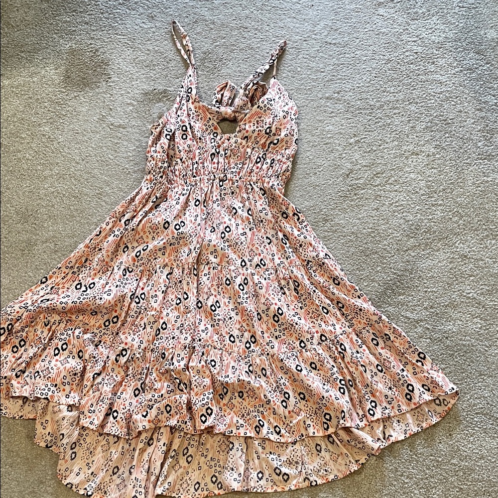 Angie Pink and Black Patterned Mini Dress